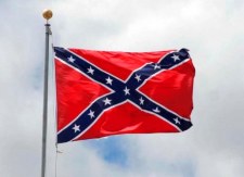 waving confederate battle flag