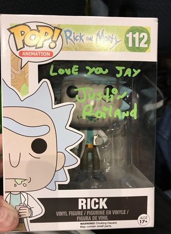 Justin Roiland signature at Raleigh Supercon 2017